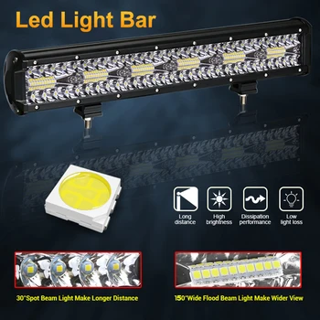 NLpearl Loc de Inundații LED-uri Lumină Bar/Lumina de lucru 60W 180W 300W 360W 420W LED Bar pentru Camion Masina LADA NIVA 4x4 ATV CONDUS Lightbar