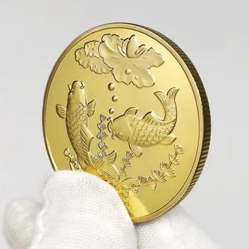 Aur Koi De Colectie Placat Cu Aur De Suveniruri Monede Monede Norocos Va Aduce Noroc Cadou Creativ Basorelief Monedă Comemorativă