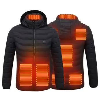 Bărbați Femei Încălzit Jachete în aer liber Strat de Vest USB Baterie Electrică Mâneci Lungi Încălzire Jachete cu Gluga de Iarna Cald Termică Îmbrăcăminte