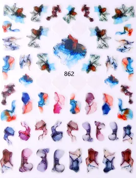 1 buc Marmură Înflorit 3D Autocolante Pentru Unghii Manichiura Colorate de Cusut Design Unghii Autocolante de Arta Bandă Adezivă Decorarea Unghiilor