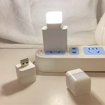 1 buc USB Plug Lampă Mică de Noapte Lumina Computer de Putere Mobil de Încărcare Mini-Carte de Lămpi cu LED-uri Protecție pentru Ochi Pătrat de Lumină de Lectură