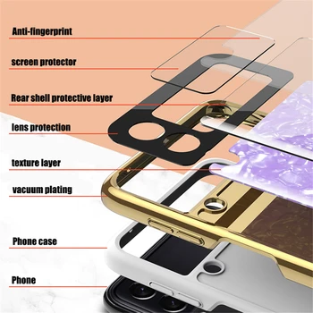 Cu Inel de Suportul de Acoperire Pentru Samsung Galaxy Z Flip 3 5G Caz de Fotografiat Built-in de Protecție la Șocuri Caz de Telefon Coque Fundas