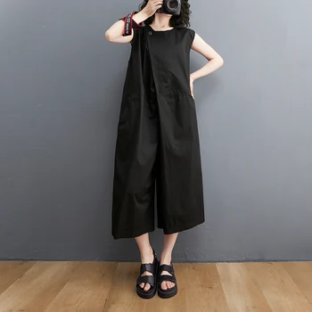 -O bucată fără mâneci Vară Haine Femei Sari Costum Liber Casual Coreea Moda Culoare Solidă Doamnelor Romper Simplu Nou Salopete 1