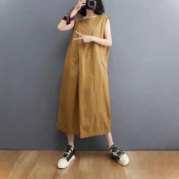 -O bucată fără mâneci Vară Haine Femei Sari Costum Liber Casual Coreea Moda Culoare Solidă Doamnelor Romper Simplu Nou Salopete 5