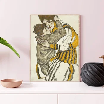 Egon Schiele Culoarea Caroseriei Delimitarea Schiță Figura Panza Arta Print Tablou Poster Poze De Perete Pentru Camera De Zi Decor Acasă
