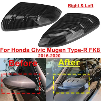 O Pereche Mașină Usi Laterale Oglinda retrovizoare Capac de Add-On Pentru Honda Civic Mugen Type-R FK8 2016-2020
