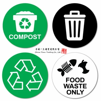 Reciclare Autocolante Alimente Compost De Gunoi Autocolant Decal Fereastra Semn Bin Siguranță Auto
