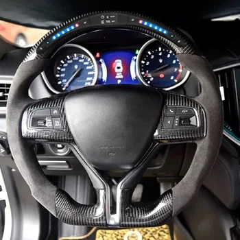 Potrivit pentru Maserati Ghibli Levante Quattroporte fibră de carbon, volan sport, LED volan de curse