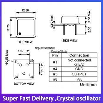 5PCS Pătrat 24.576 M 4P OSC în linie activă oscilator cu cristal 24.576 mhz 4-pin oscilator de ceas oscilator 0