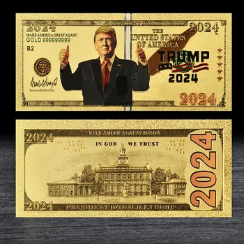 NOI 2024 Alegerile Prezidențiale Trump Placat cu Aur de 24K Comemorative Noutate Note, Cadouri de Colectie Realiste de Suveniruri Cadouri de Artizanat 4