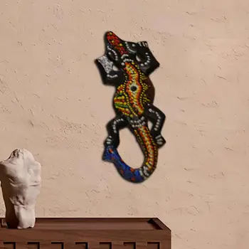 Soparla Gecko Sculptura Lemn Agățat de Perete lucrate Manual pentru Decorare Perete Interior Garden Home