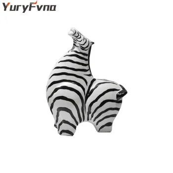 YuryFvna Nordic Creativ Animale Figurine din Ceramică pictate manual Zebra Statuie Living Home Decor Desktop Accesorii Cadou