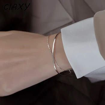 CIAXY Lanț Argintiu Folie de Brățări pentru Femei Lanț Brățări All-in-one Geometrice Ins Moda Bijuterii Cadou pentru Petrecere