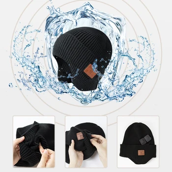 Unisex Bluetooth 5.0 Beanie Hat Difuzoare Stereo, Iarna mai Cald Tricot Pălărie cu Urechi de Protecție Alerge Drumeții, Pescuit, Camping