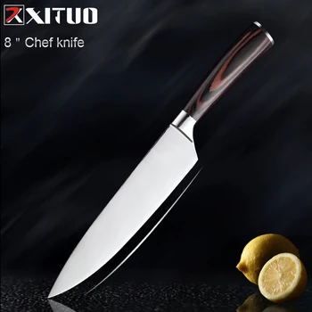 XITUO cuțit de Bucătărie Cuțite de Bucătar 1-5PCS Japoneze Mari de Carbon, din Oțel Inoxidabil Cleaver Legume Cutit Santoku Utility Instrumentul Feliere 0