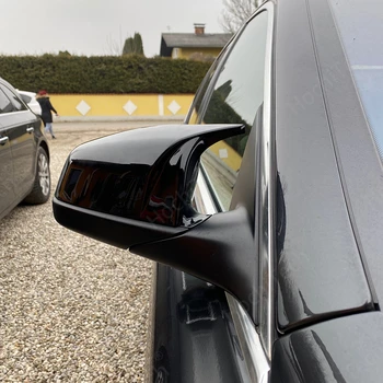 M stil aripă laterală oglindă Capac Negru Strălucitor Corn Acoperi styling Auto pentru BMW 5 6 7 serie F01 F02 F03 F04 F06 F07 F10 F11 F12 F13 0