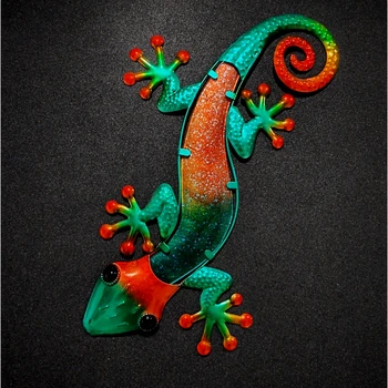 Metal Șopârlă Gecko Arta de Perete pentru Casa Gradina în aer liber Statui Agățat de Gard Decorativ Patio Sculpturi, Miniaturi Ornamente Curte 0