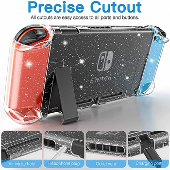 Clar Sclipici Greu de Caz Crystal Capac Transparent Bling Shell pentru Nintendo Comutator Oled NS Bucurie-Con Controler de Prindere de Mână Protector 0