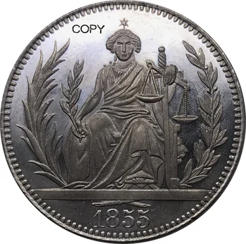 Paraguay 10 Reales 1855 De Monede Metalice De Cupru Si Nichel Placat Cu Argint Suvenir De Colectie Copie Replica Monede