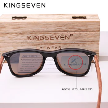KINGSEVEN de Înaltă Calitate, realizate Manual din Lemn de Bubinga Cadru Fotocromatică ochelari de Soare Polarizat Lentile UV400 Bărbați Femei de Moda Ochelari de Soare