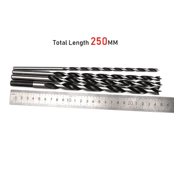 Long Reach Burghiu din Oțel Carbon 250MM Lungime 6mm 8mm 10mm 12mm Dia vs Drept Shank Twist Unelte de Găurit, pentru prelucrarea Lemnului