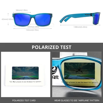 KDEAM 2021 Noi Toți Pătrat Negru Polarizat ochelari de Soare Barbati Plat Designer de Top Polaroid Ochelari Accesorii Incluse CE