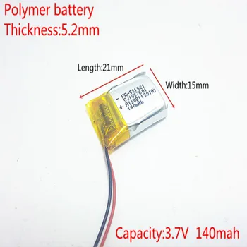 3.7 V 140mAh 521521 Litiu-Polimer LiPo Baterie Reîncărcabilă cu ioni de celule Pentru Mp3 Mp4 Mp5 DIY PAD DVD E-book setul cu cască bluetooth