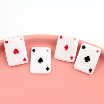 10buc Drăguț Rășină de Simulare de Poker Farmece Pandantive pentru Femei Bijuterii Diy Cercei Keychian Colier Accesorii C317