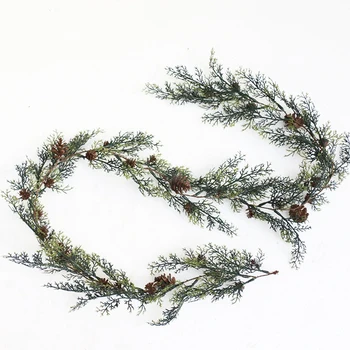 170 CM Decor de Crăciun Rattan Ghirlanda Artificiala Planta Viță de vie pe Perete Simulare Rattan Frunze de Frunze de Iederă Consumabile Crăciun