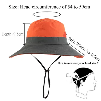 Rezistent la apa Găleată Pălărie de Vară Bărbați Femei Pălărie de Soare de Pescuit Boonie Hat Protectie UV Margine Largă Bob de Drumeții în aer liber Coada de cal Pălărie Panama 0
