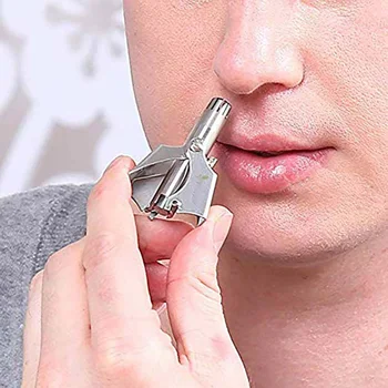 Manual de părul din nas trimmer de precizie din oțel inoxidabil lavabil portabil parul din nas de curățare nu doare nara zero sentiment