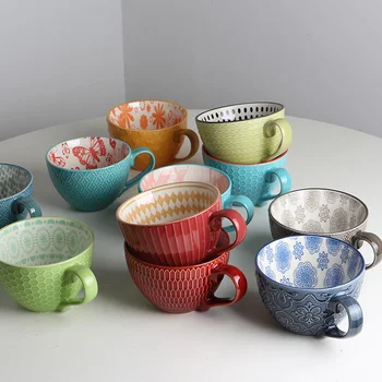 Nordic Defect Ceramice Parte Relief Creative Cana de Ceai acasă Ceramice Desert Cereale de mic Dejun Cafea cu Lapte Cana Cana Kawaii