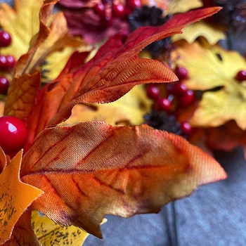 Noul Decor de Halloween Plug-in-Frunze de Arțar Coroană de flori de Dovleac Con de Pin Fructe Roșii Accesorii Festivalul Recoltei de Toamnă elemente de Recuzită, Decor