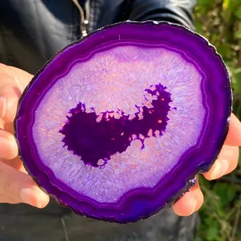 Frumoase Naturale Violet Agat Felie De Cristal De Cuarț De Energie Piatră Minerale Accesorii De Birou