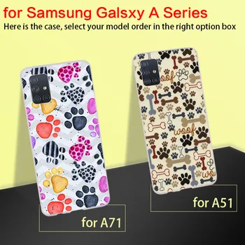 Caz Pentru Samsung A13 A33 A53 A73 A13 A32 A42 A52 A72 5G A71 A51 A31 A41 A21S A30 A50 A70 4G câine amprenta Labei Model de imprimare
