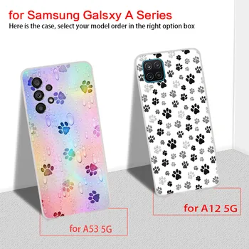 Caz Pentru Samsung A13 A33 A53 A73 A13 A32 A42 A52 A72 5G A71 A51 A31 A41 A21S A30 A50 A70 4G câine amprenta Labei Model de imprimare 1