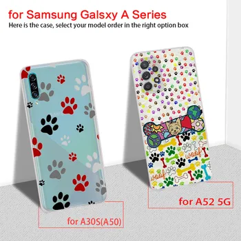 Caz Pentru Samsung A13 A33 A53 A73 A13 A32 A42 A52 A72 5G A71 A51 A31 A41 A21S A30 A50 A70 4G câine amprenta Labei Model de imprimare 2