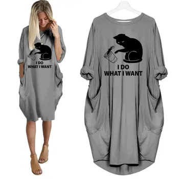 2019 noua Moda T-Shirt pentru Femei fac ce vreau amuzant, iubitor de pisici Tricou Topuri Grafic Teuri Femei De pe Umăr
