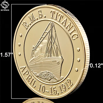 5PCS 1912 Titanicul În memoria Titanic Monedă Comemorativă Valoare 2Sides de Colectare w/ Caz