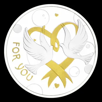 Rus Cupluri De Suveniruri Monede Placate Cu Argint Cadou Creativ Păsări Dragoste De Colectie Monede Comemorative