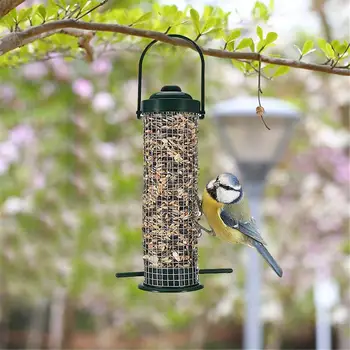 Verde În Aer Liber Agățat Alimentator De Pasăre Din Plastic De Păsări Sălbatice De Arahide Semințe De Nuci Alimentator Cuier Pasăre Capacitatea Alimentatorului Tacamuri 5