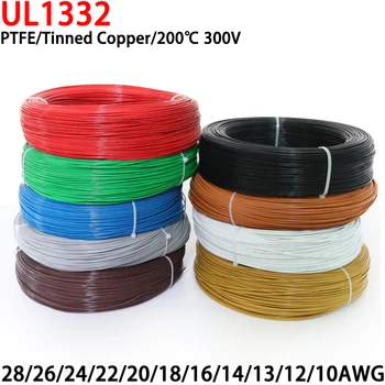 5/10M UL1332 PTFE Sârmă FEP Plastic Izolate de Înaltă Temperatură de Electroni Cablu Pentru Imprimantă 3D 28/26/24/22/20/18/16/14/13/12/10AWG