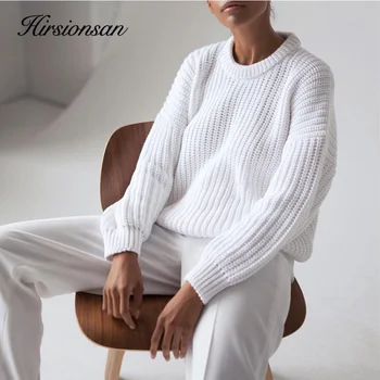Hirsionsan Vrac Toamna Pulover Femei 2020 Coreene Noi, Elegante, Tricotate Pulover Supradimensionat Caldă Femei Pulovere De Moda Solid Topuri 2