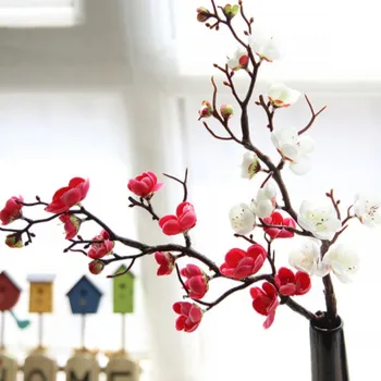 Prune Cires flori Artificiale flori de Matase flores Sakura crengi Acasă masa de sufragerie Decor DIY Decorare Nunta