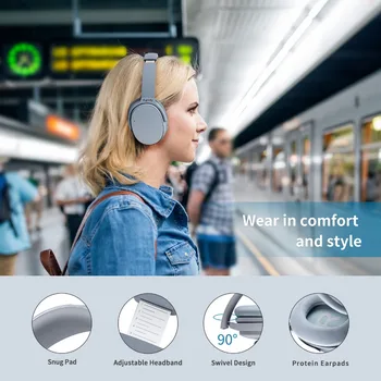 Dyplay ANC Bluetooth Căști fără Fir, Căști Activ de Anulare a Zgomotului Peste Ureche Căști cu Microfon pentru Telefoane mobile