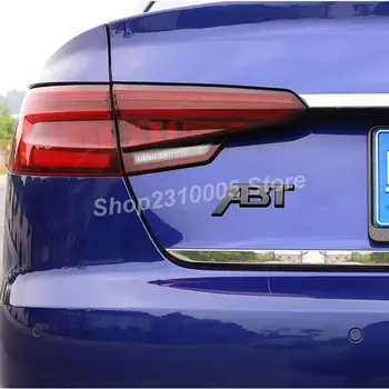 Negru lucios Litere Emblema pentru ABT Styling Auto Portbagajul din Spate de Boot Logo-ul Autocolant Grila Plasă Insigna pentru Audi VW Stil Fagure de miere Grill 2