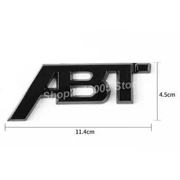 Negru lucios Litere Emblema pentru ABT Styling Auto Portbagajul din Spate de Boot Logo-ul Autocolant Grila Plasă Insigna pentru Audi VW Stil Fagure de miere Grill 4