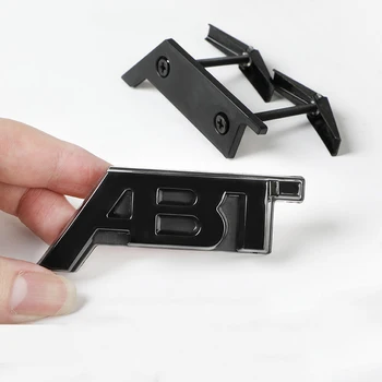 Negru lucios Litere Emblema pentru ABT Styling Auto Portbagajul din Spate de Boot Logo-ul Autocolant Grila Plasă Insigna pentru Audi VW Stil Fagure de miere Grill 5