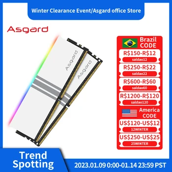 Asgard RGB RAM DDR4 Memorie 8GBx2 16GBx2 3200MHz 3600MHz Valkyrie Seria V5 Alb Polar Overclocking pentru Desktop 4