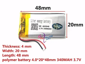 SD402048 (greutate redusa) 402048 3.7 V 340mah lipo baterie / acumulator litiu-ion polimer baterie pentru produse digitale